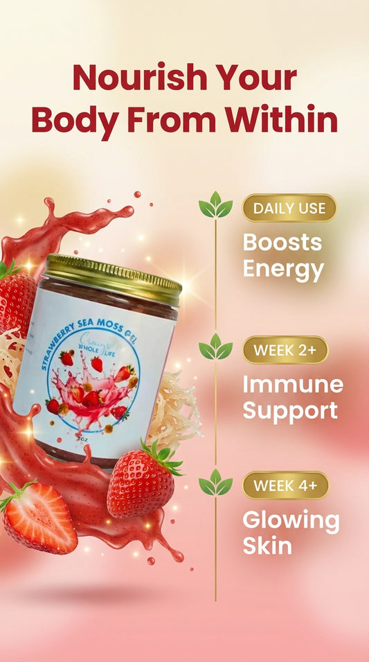 Strawberry Sea Moss Gel – Wildcrafted Caribbean (8oz)